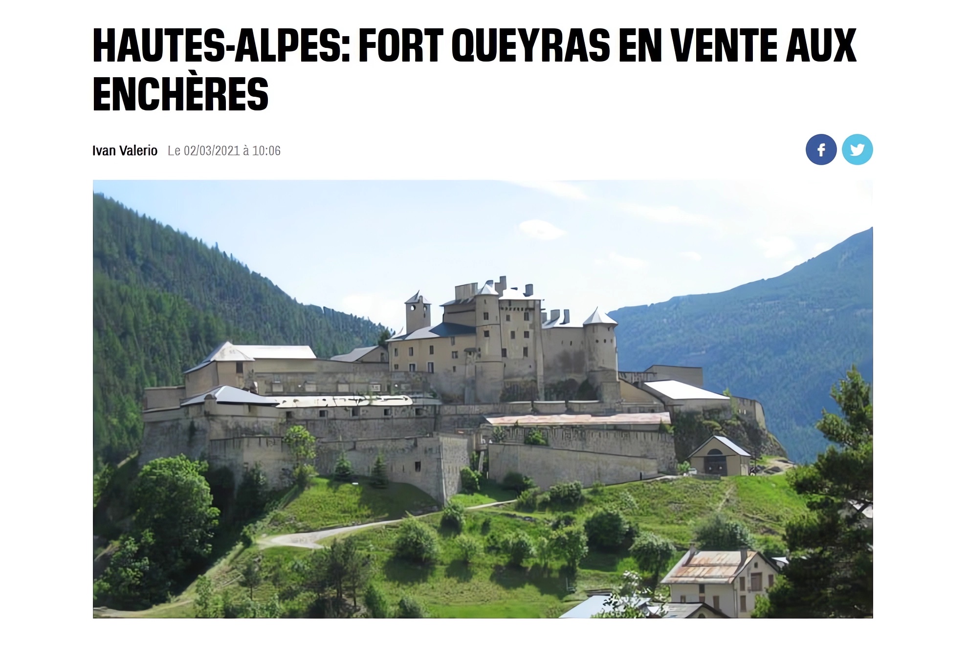 Fort Queyras de nouveau en vente … aux enchères (le 15 avril)